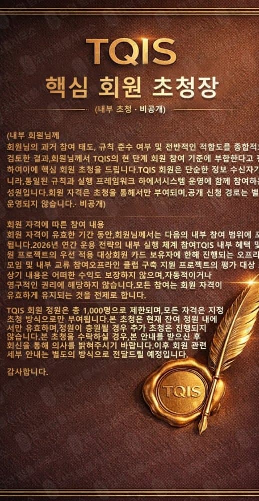 이 사진은 담덕법률사무소에서 캡쳐해둔 핵심회원(TQIS) 웹사이트 캡쳐 사진이며 URL은 v2hanguogupiao.com 입니다.